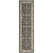 Grey / Cream Area Rug with Power Loomed Jute Backing, 2'-3" x 8' style