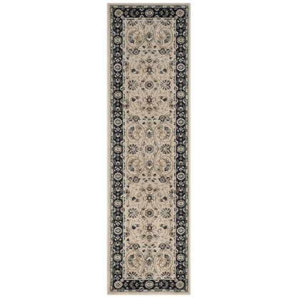 Light Beige / Anthracite Area Rug with Power Loomed Polypropylene Construction