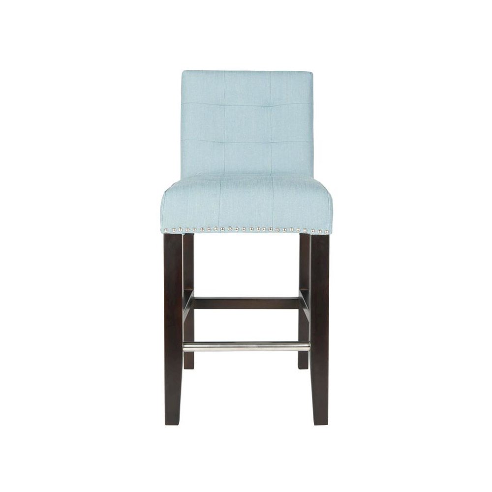 THOMPSON 23.9" LINEN COUNTER STOOL W/ SILVER NAILHEADS, MCR4511G