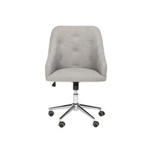 EVELYNN TUFTED LINEN CHROME LEG SWIVEL OFFICE CHAIR