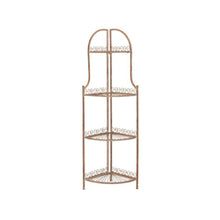 Abarrane Wrought Iron 4 Tier Outdoor Corner Shelf