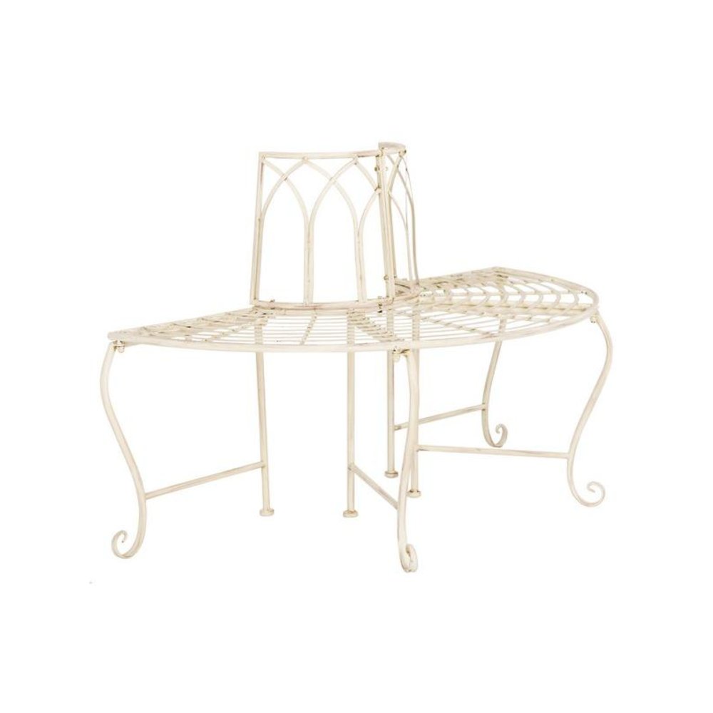 Abia Wrought Iron 50-Inch W Outdoor Tree Bench