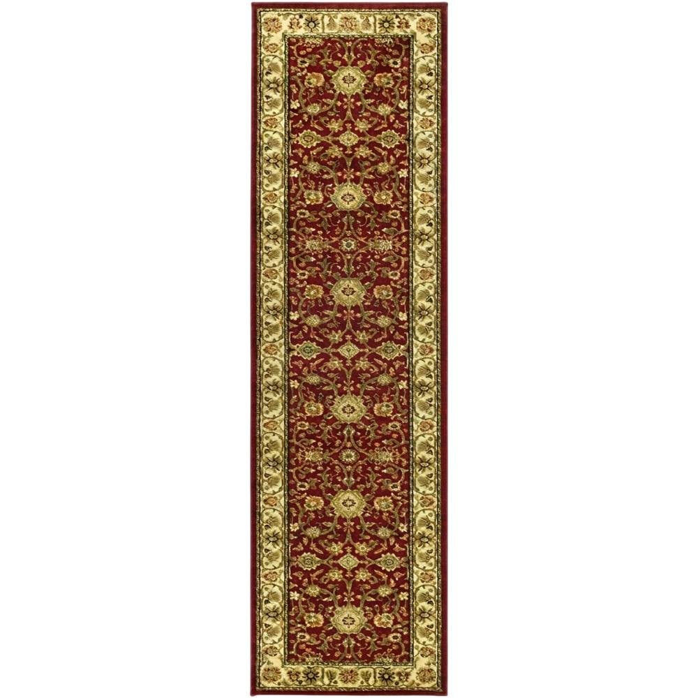 Red and Ivory Area Rug with Power Loomed Jute Backing and Polypropylene Pile