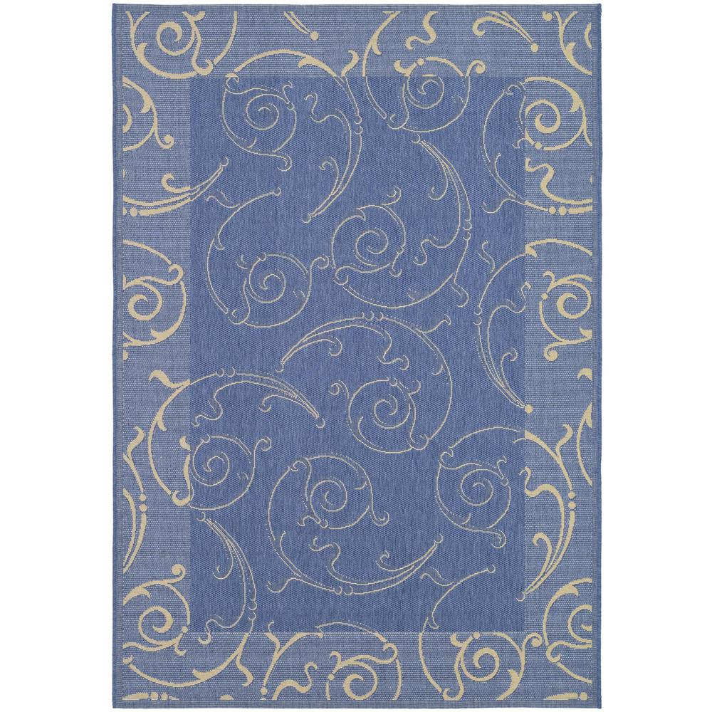 COURTYARD, BLUE / NATURAL, 9' X 12', Area Rug, CY2665-3103-9