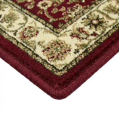 Red and Ivory Area Rug with Power Loomed Jute Backing and Polypropylene Pile