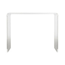 Clear acrylic coffee table with sleek design and lightweight build