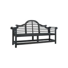Dark Slate Grey Acacia Bench with Galvanized Steel Frame for Outdoor Use