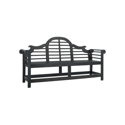 Dark Slate Grey Acacia Bench with Galvanized Steel Frame for Outdoor Use