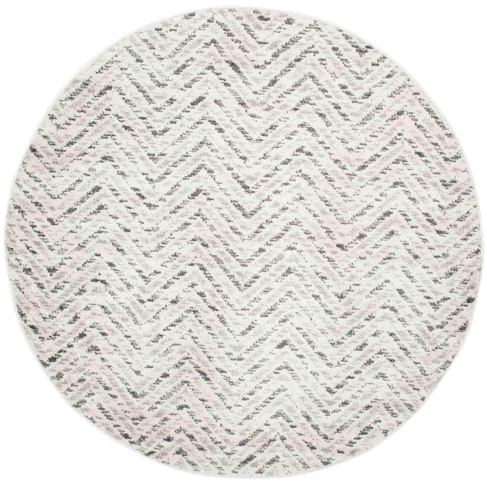 Adirondack, IVORY / CHARCOAL, 6' X 6' Round, Area Rug, ADR104N-6R
