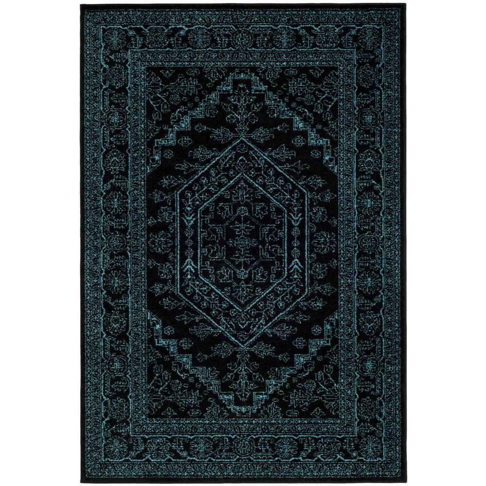 Adirondack, BLACK / TEAL, 5'-1" X 7'-6", Area Rug, ADR108K-5