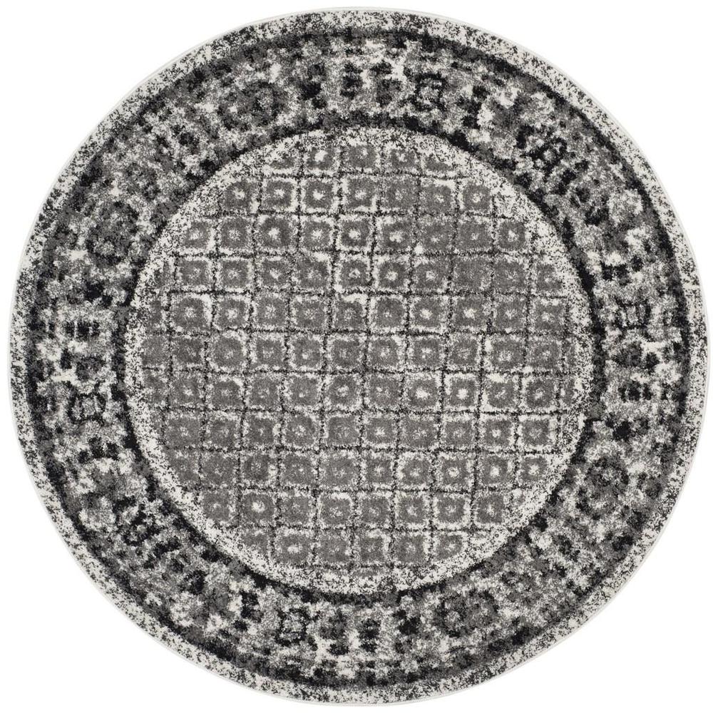 Adirondack, IVORY / SILVER, 6' X 6' Round, Area Rug, ADR110B-6R