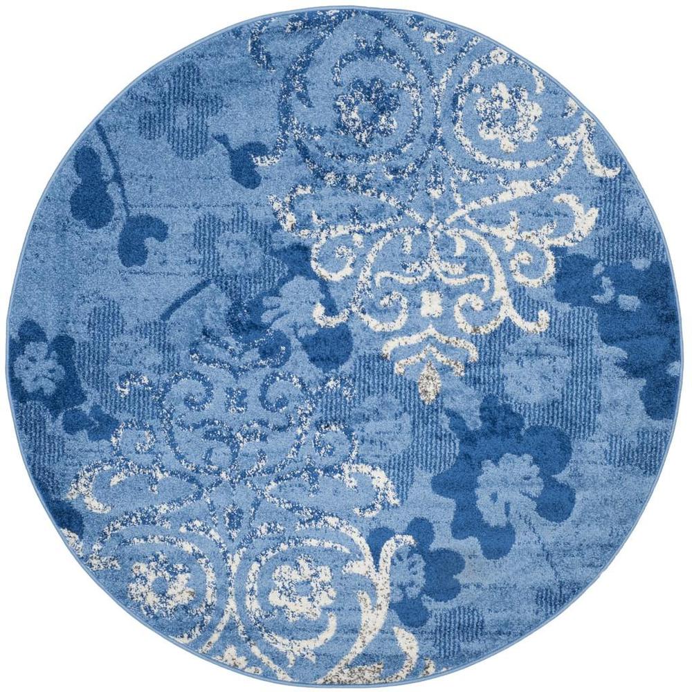 Adirondack, LIGHT BLUE / DARK BLUE, 6' X 6' Round, Area Rug, ADR114F-6R