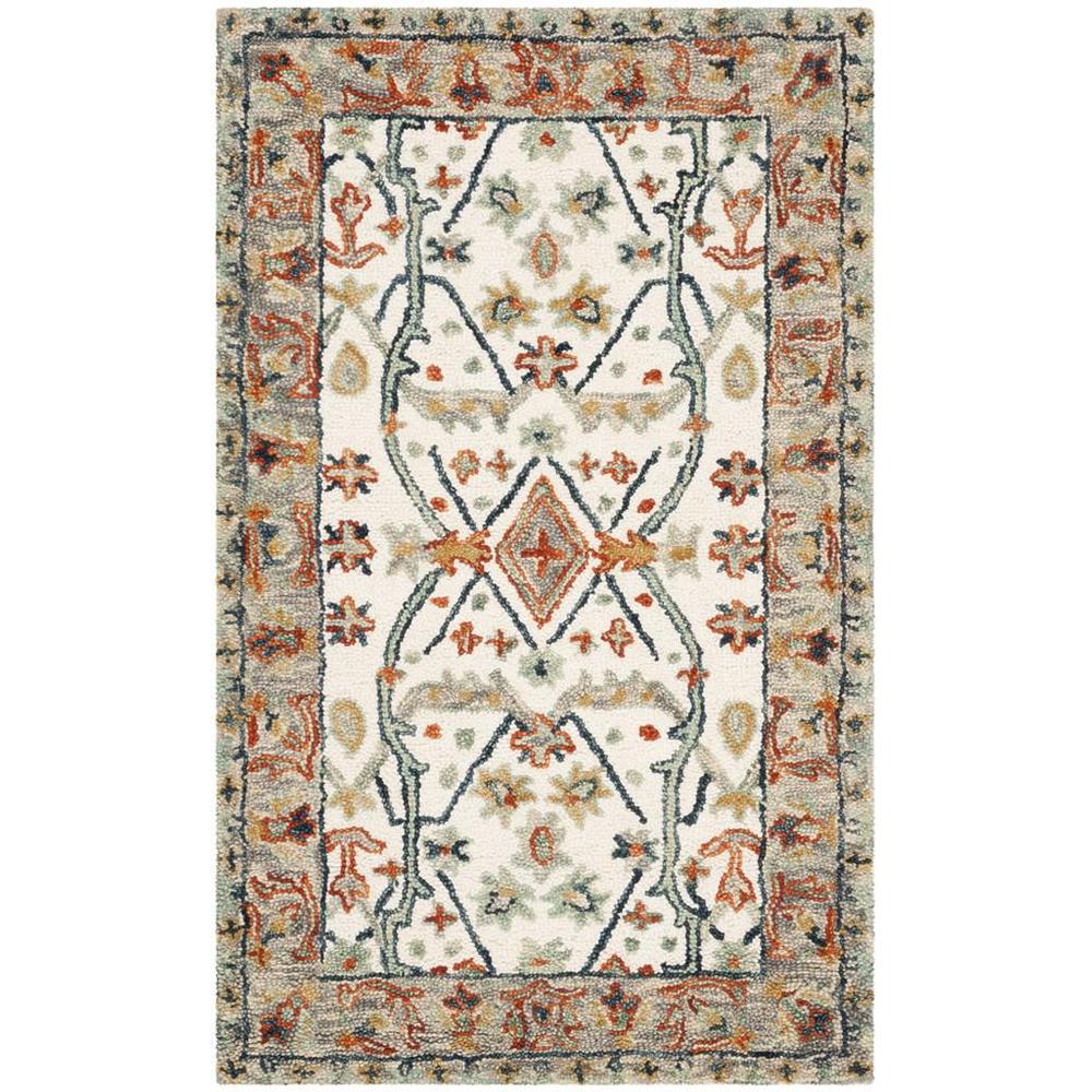 ASPEN, IVORY / BLUE, 4' X 6', Area Rug, APN308A-4