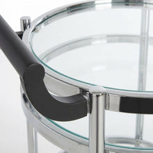 Chrome 2-Tier Round Bar Cart with Metal Frame and Spacious Shelves
