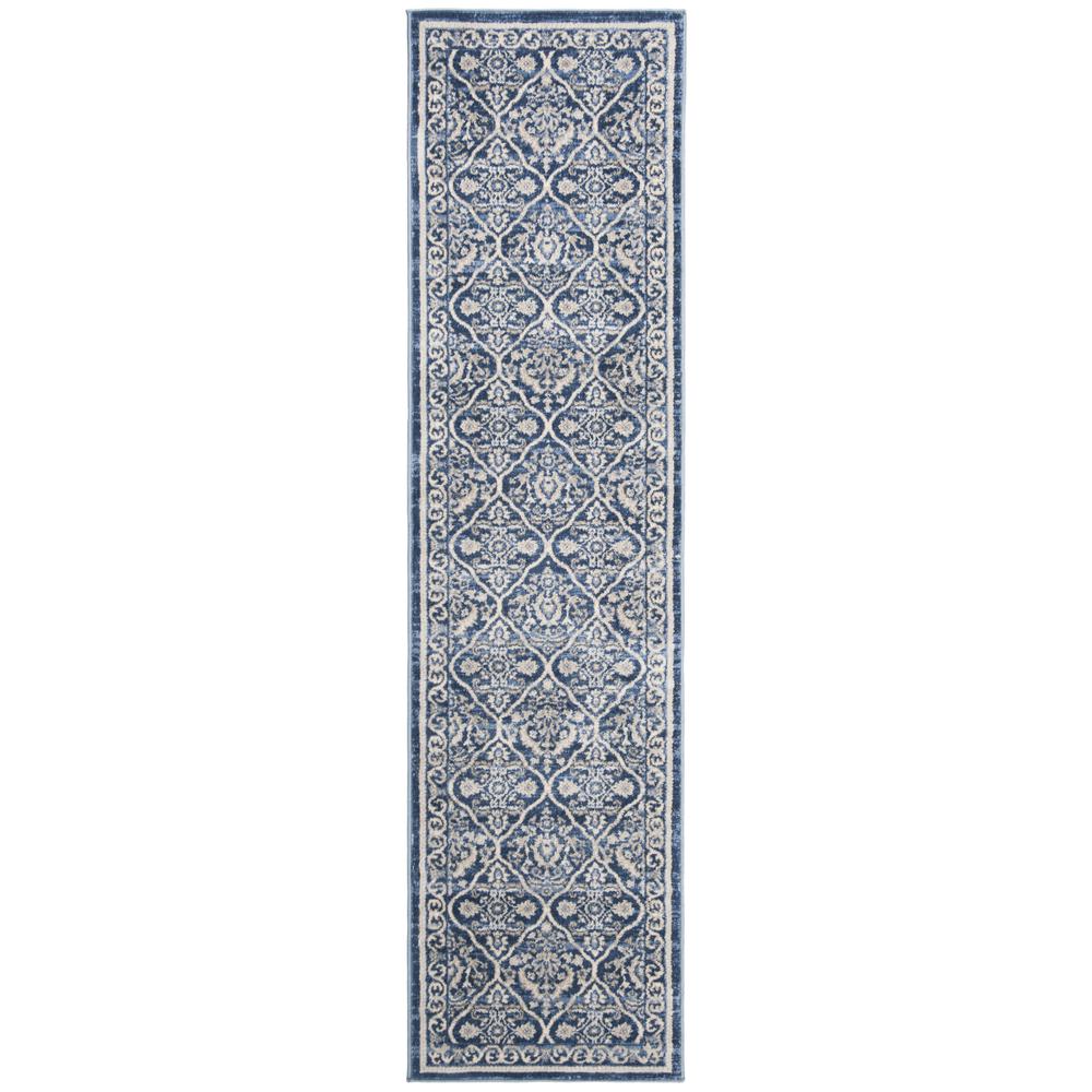 BRENTWOOD, NAVY / LIGHT GREY, 2' X 12', Area Rug, BNT870M-212