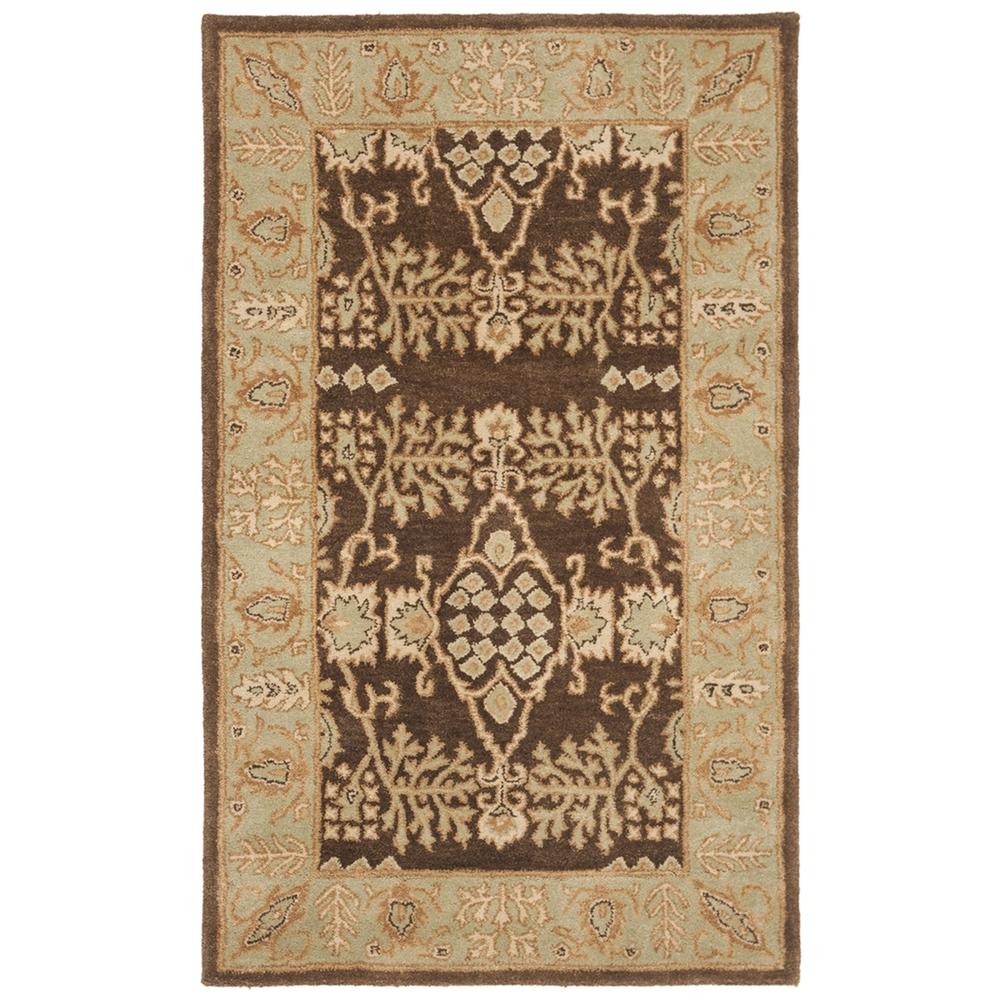 BERGAMA, BROWN / GREEN, 4' X 6', Area Rug