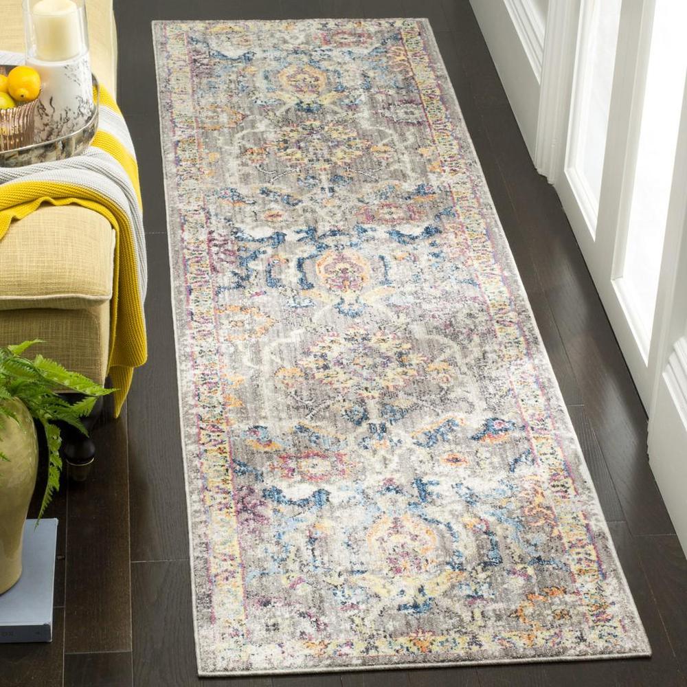 BRISTOL, GREY / BLUE, 2'-3" X 12', Area Rug