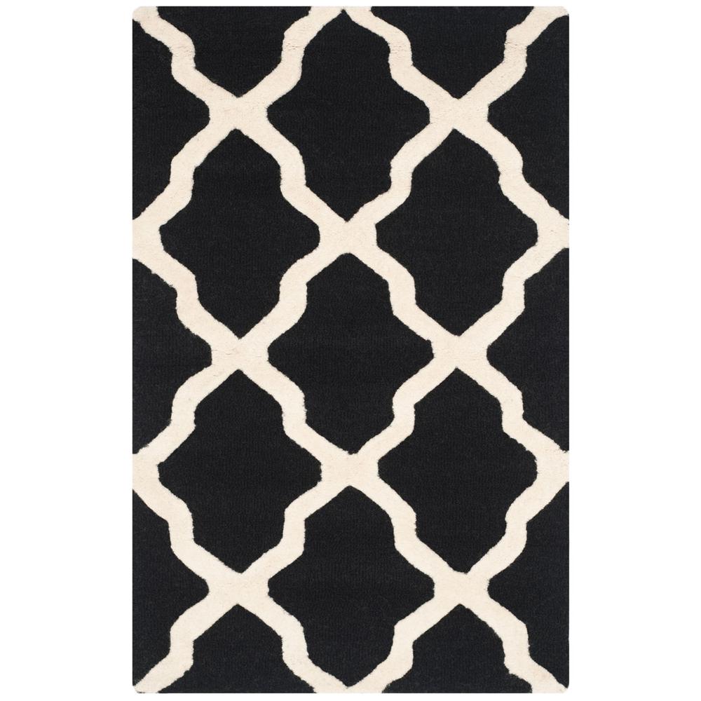 CAMBRIDGE, BLACK / IVORY, 2'-6" X 12', Area Rug, CAM121E-212