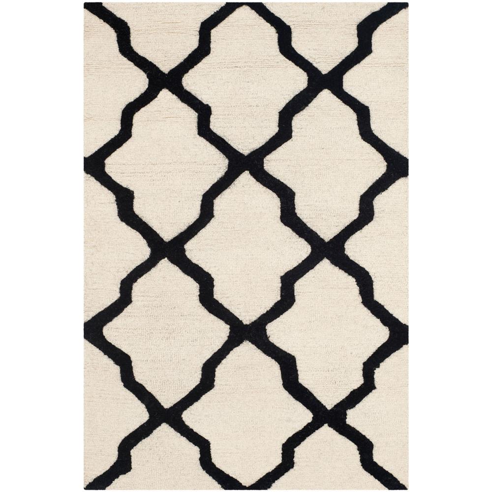 CAMBRIDGE, IVORY / BLACK, 2'-6" X 4', Area Rug, CAM121W-24