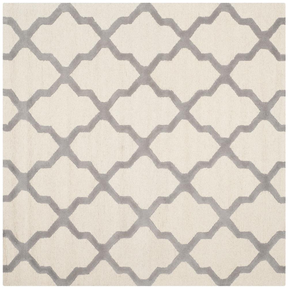 CAMBRIDGE, IVORY / SILVER, 6' X 6' Square, Area Rug, CAM121Y-6SQ