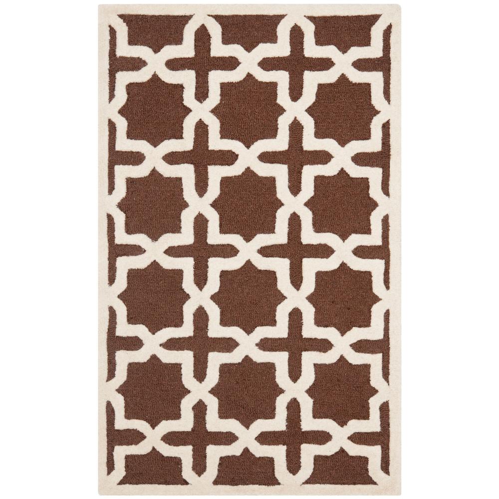 CAMBRIDGE, DARK BROWN / IVORY, 3' X 5', Area Rug, CAM125H-3