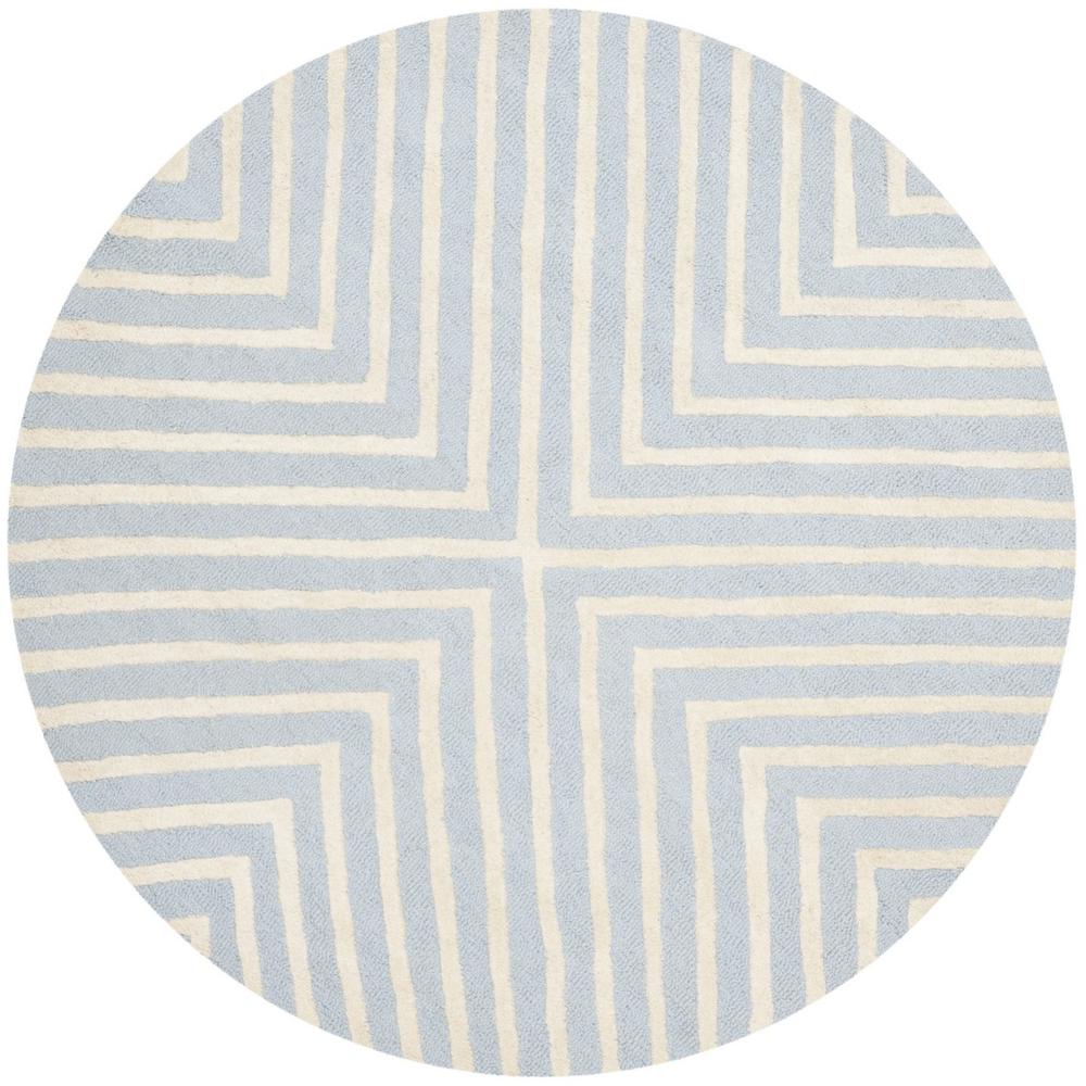 CAMBRIDGE, LIGHT BLUE / IVORY, 6' X 6' Round, Area Rug, CAM129A-6R