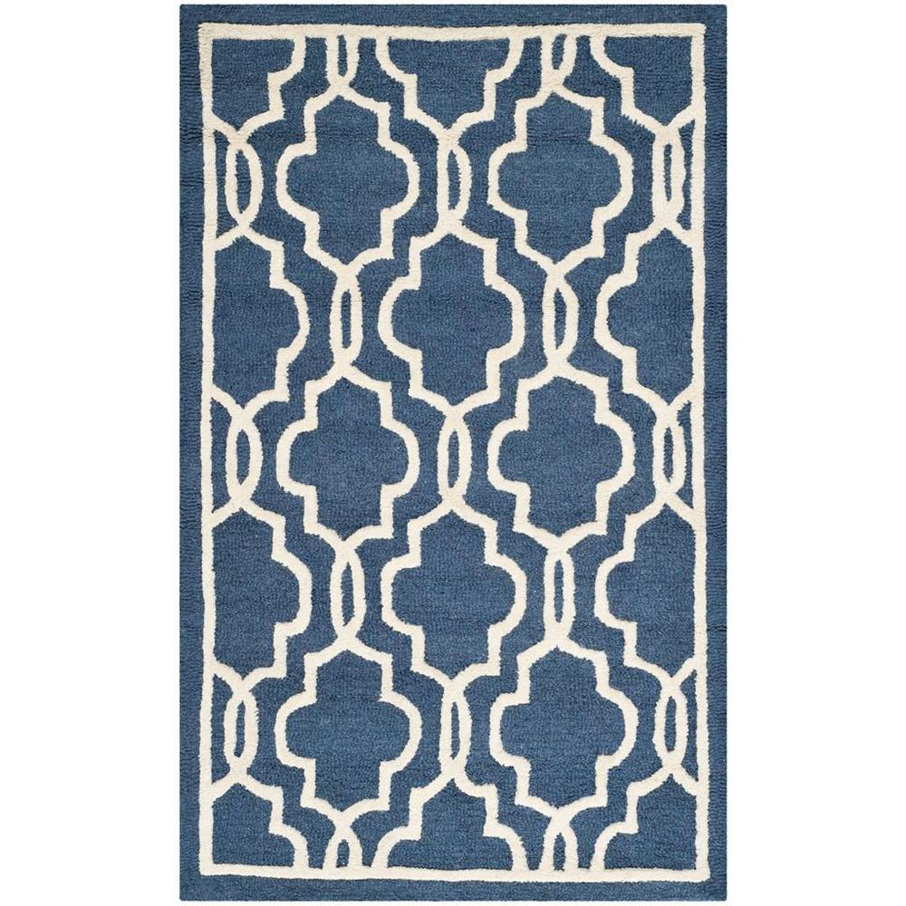 CAMBRIDGE, NAVY / IVORY, 3' X 5', Area Rug, CAM131G-3