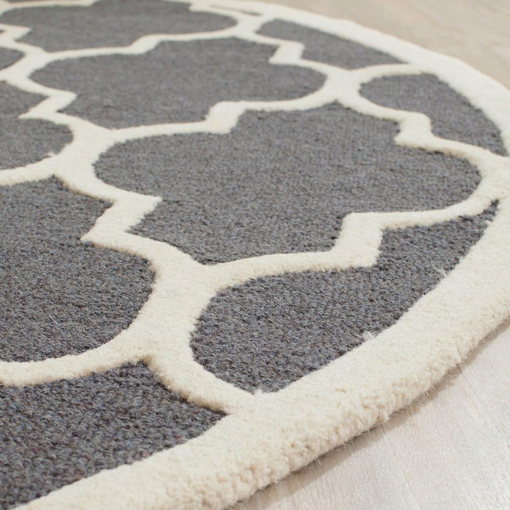 CAMBRIDGE, DARK GREY / IVORY, 8' X 8' Round, Area Rug, CAM134X-8R