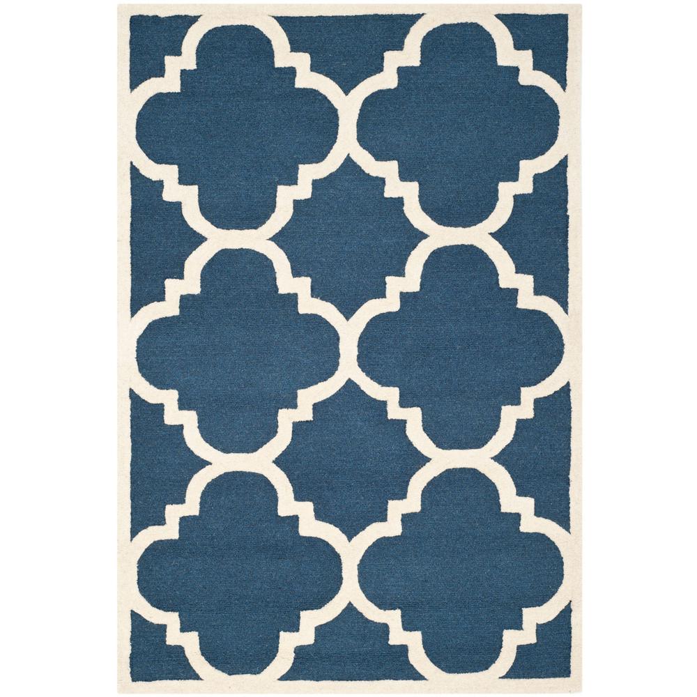 CAMBRIDGE, NAVY / IVORY, 4' X 6', Area Rug, CAM140G-4