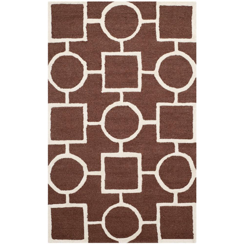 CAMBRIDGE, DARK BROWN / IVORY, 3' X 5', Area Rug, CAM143H-3
