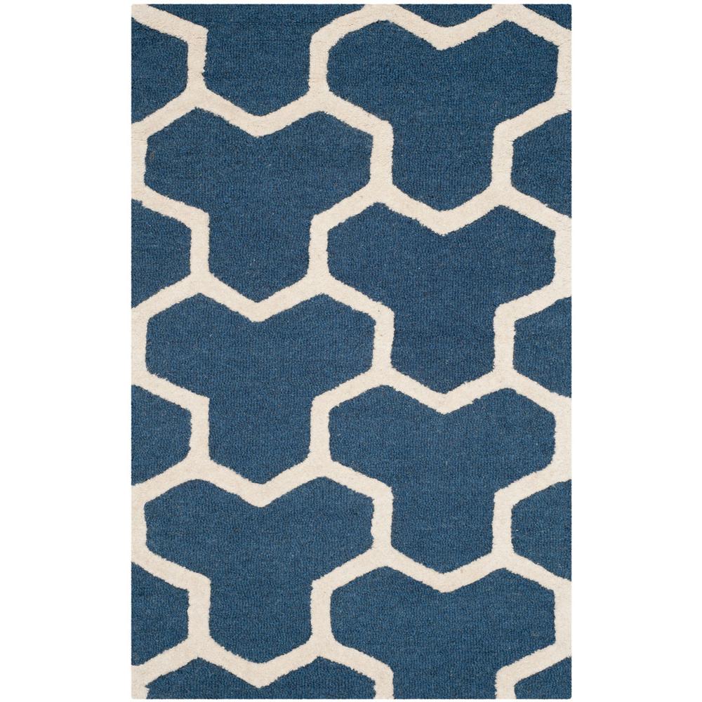 CAMBRIDGE, NAVY BLUE / IVORY, 2'-6" X 4', Area Rug, CAM146G-24