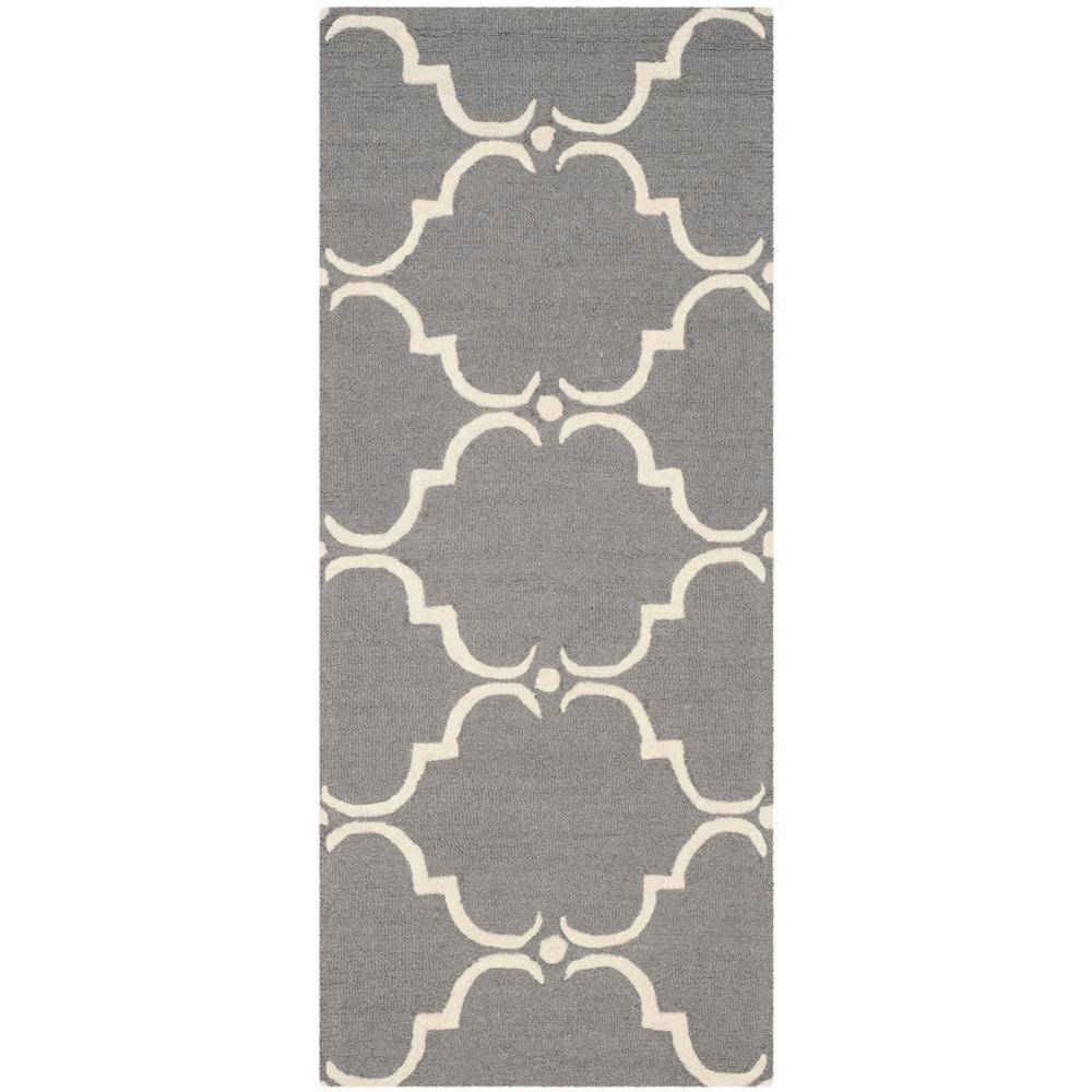 CAMBRIDGE, DARK GREY / IVORY, 2'-6" X 6', Area Rug, CAM703D-26