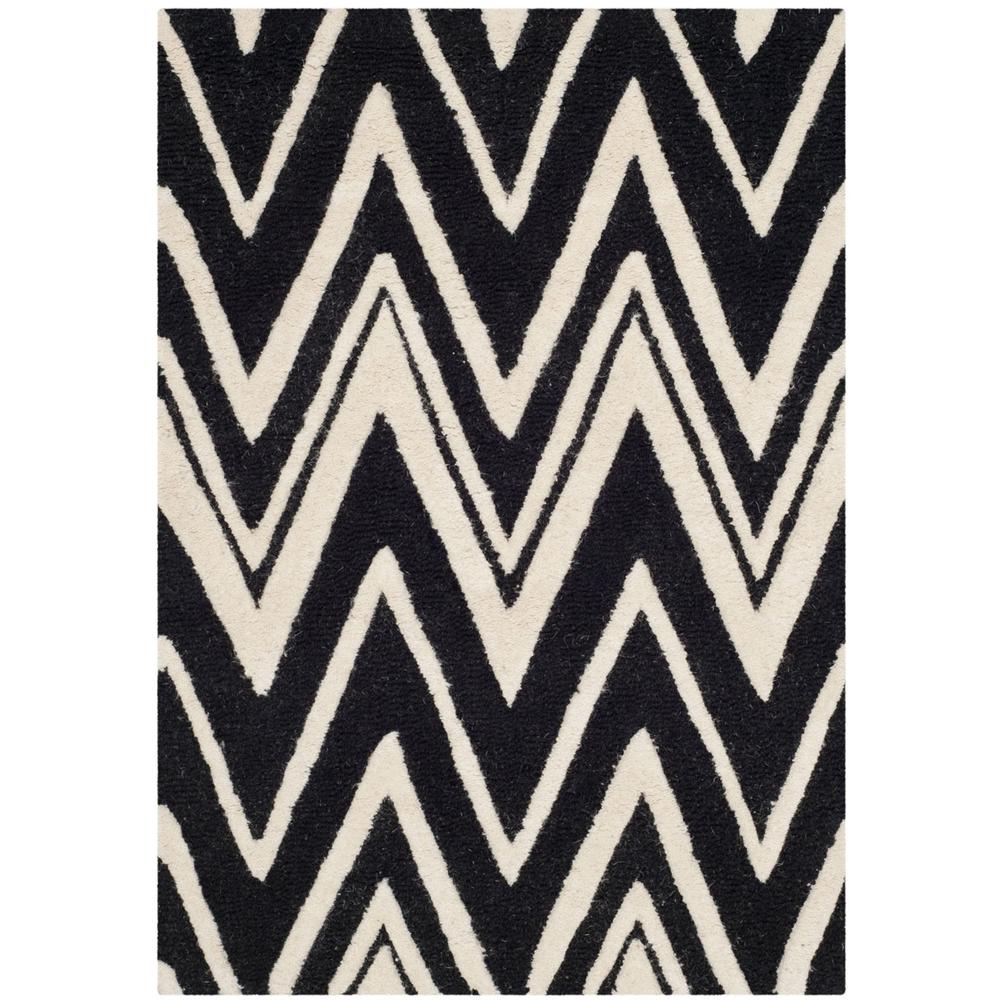 CAMBRIDGE, BLACK / IVORY, 2'-6" X 4', Area Rug, CAM711K-24