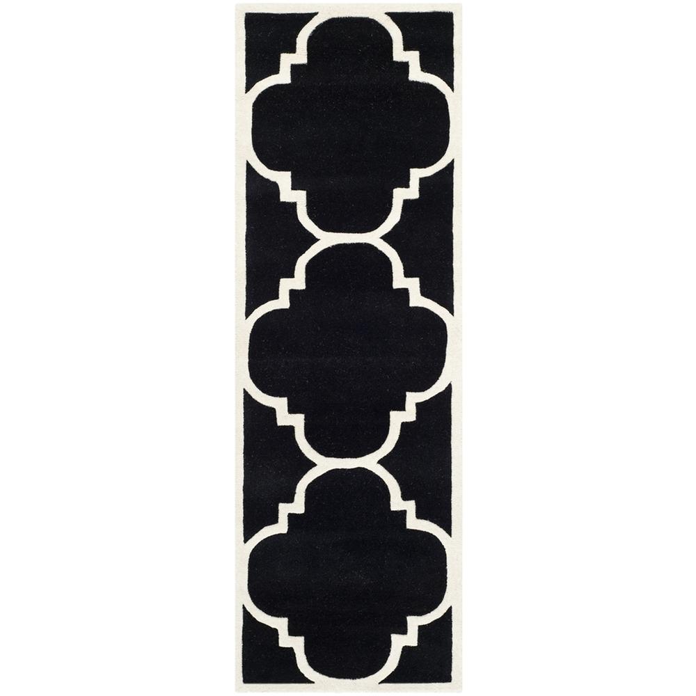 CHATHAM, BLACK / IVORY, 2'-3" X 7', Area Rug, CHT730K-27