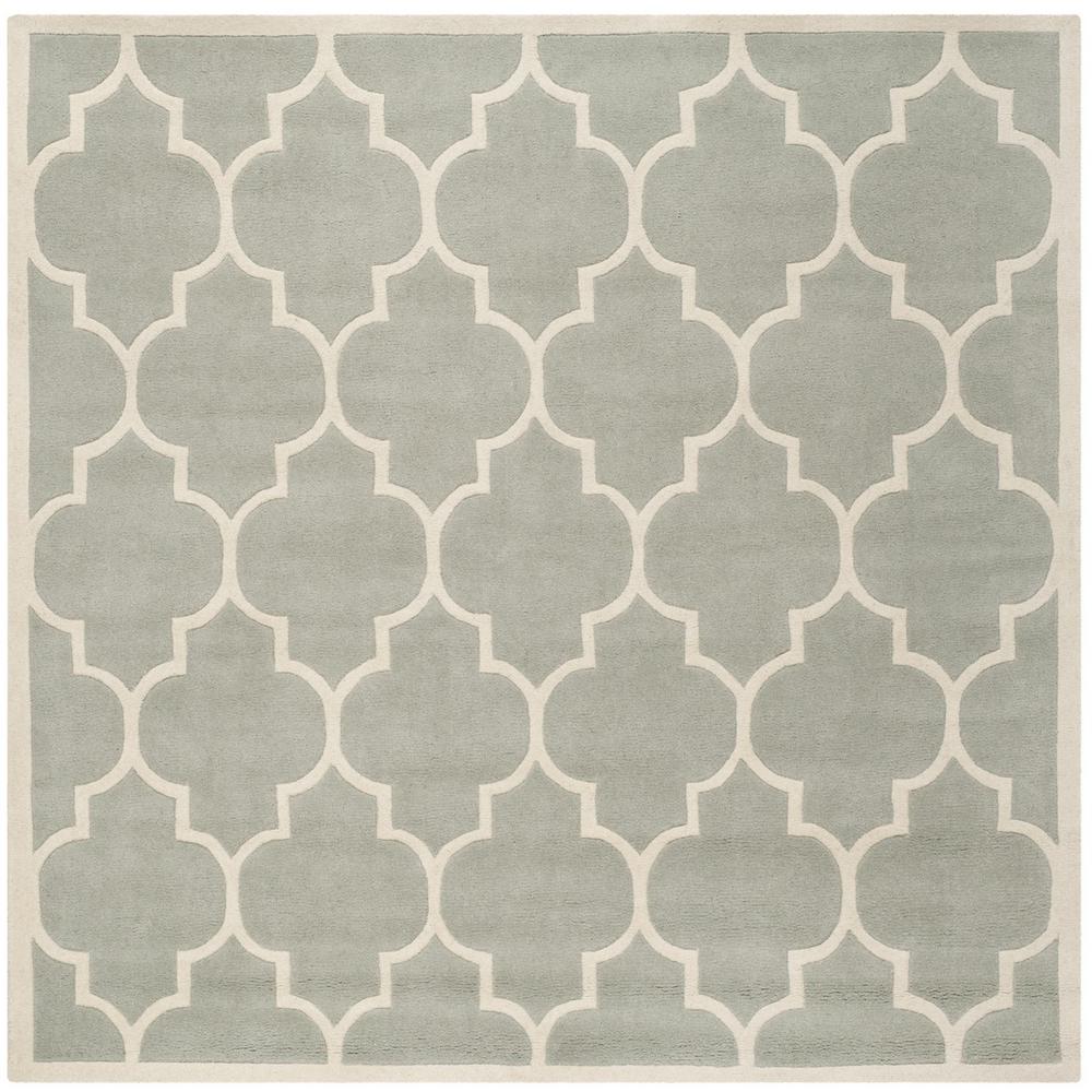 CHATHAM, GREY / IVORY, 5' X 5' Square, Area Rug, CHT733E-5SQ