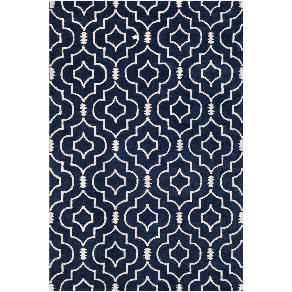 CHATHAM, DARK BLUE / IVORY, 6' X 9', Area Rug, CHT736C-6