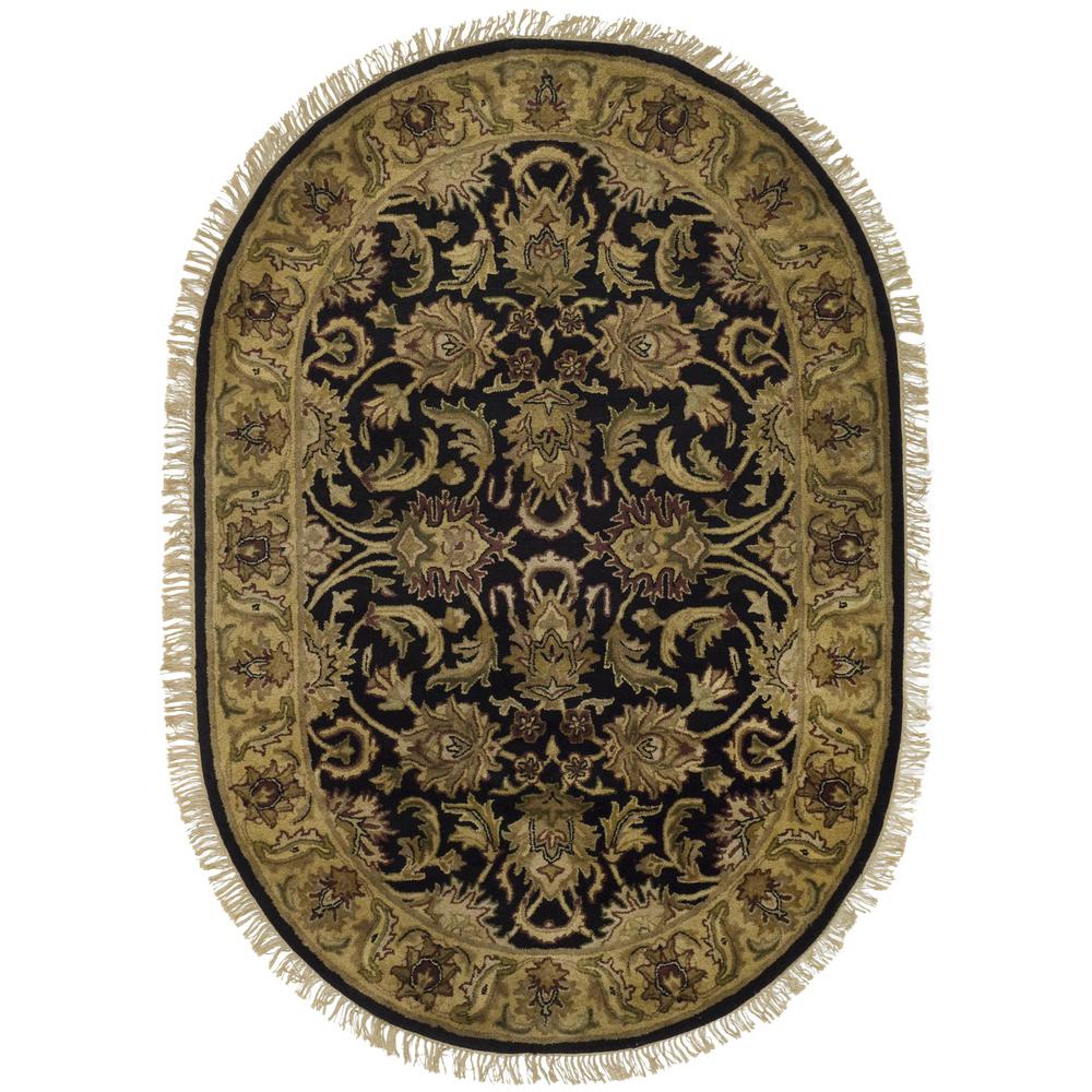 CLASSIC, BLACK / GOLD, 7'-6" X 9'-6" Oval, Area Rug, CL252A-8OV