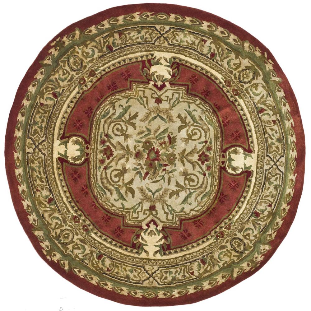 CLASSIC, BURGUNDY, 5' X 5' Round, Area Rug