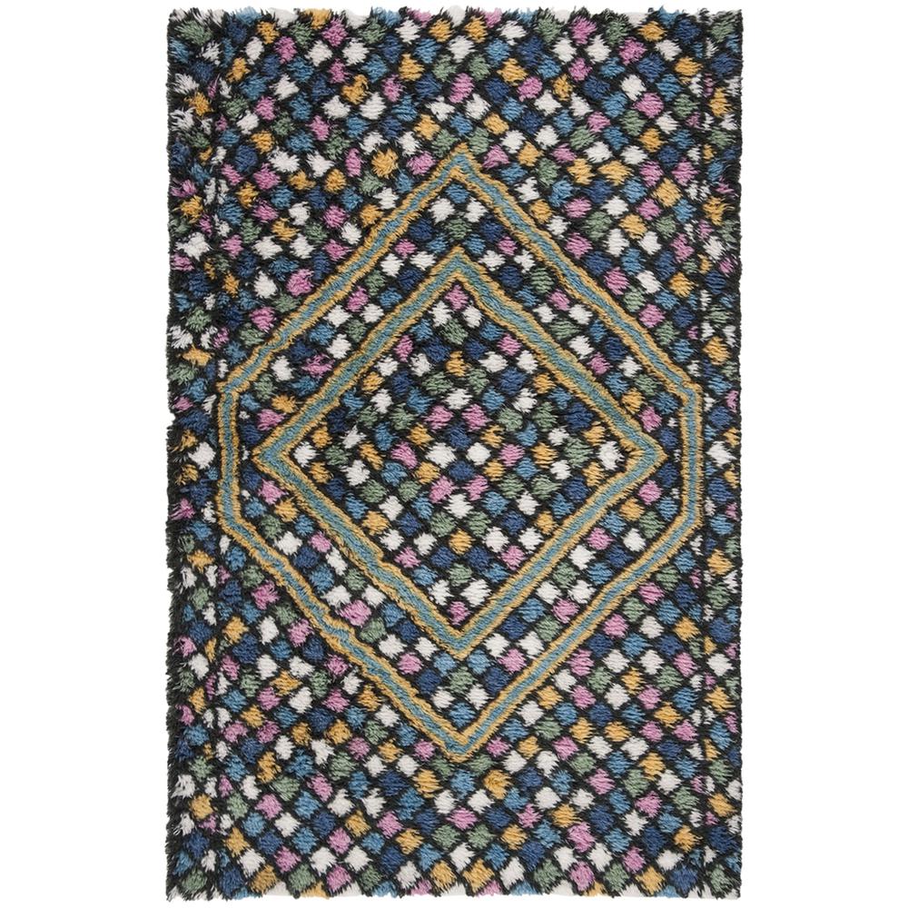 CASABLANCA, BLUE / GOLD, 5' X 8', Area Rug