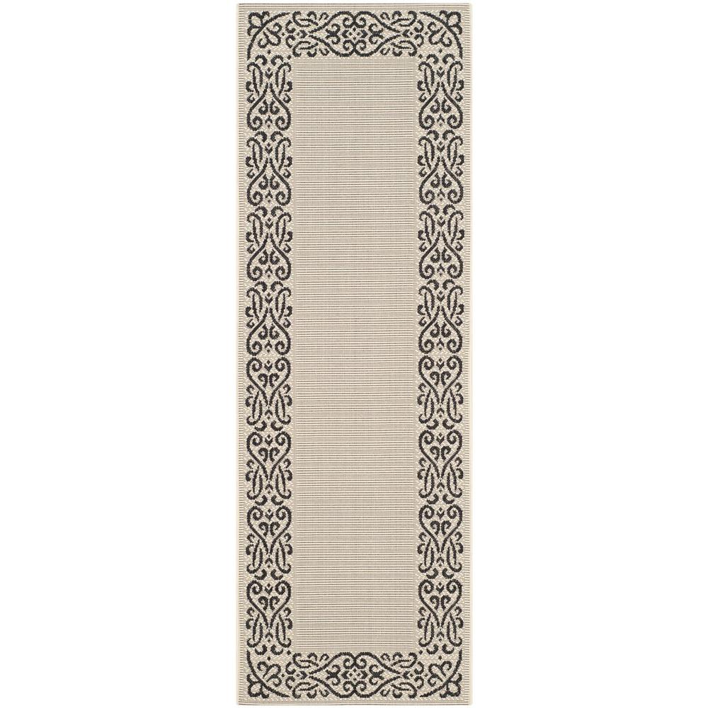 COURTYARD, SAND / BLACK, 2'-3" X 10', Area Rug, CY1588-3901-210