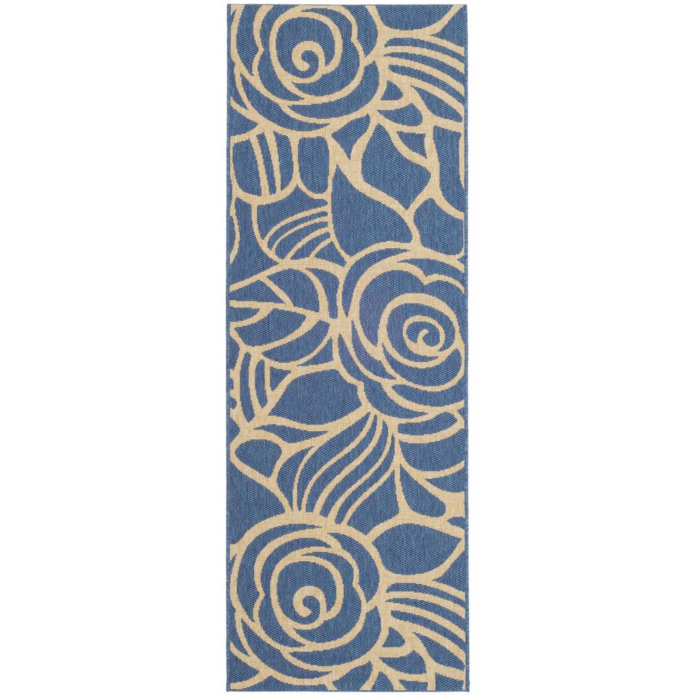 COURTYARD, BLUE / BEIGE, 2'-3" X 12', Area Rug, CY5141C-212
