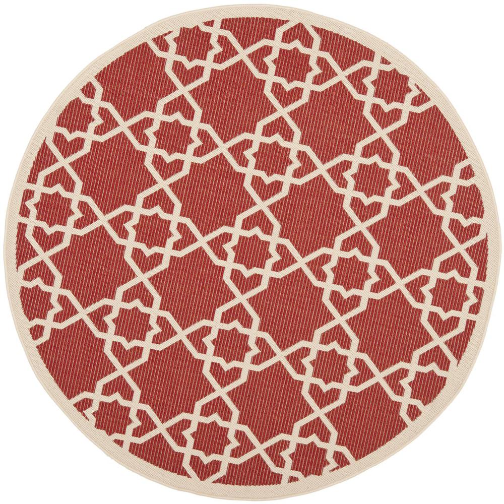 COURTYARD, RED / BEIGE, 6'-7" X 6'-7" Round, Area Rug, CY6032-248-7R