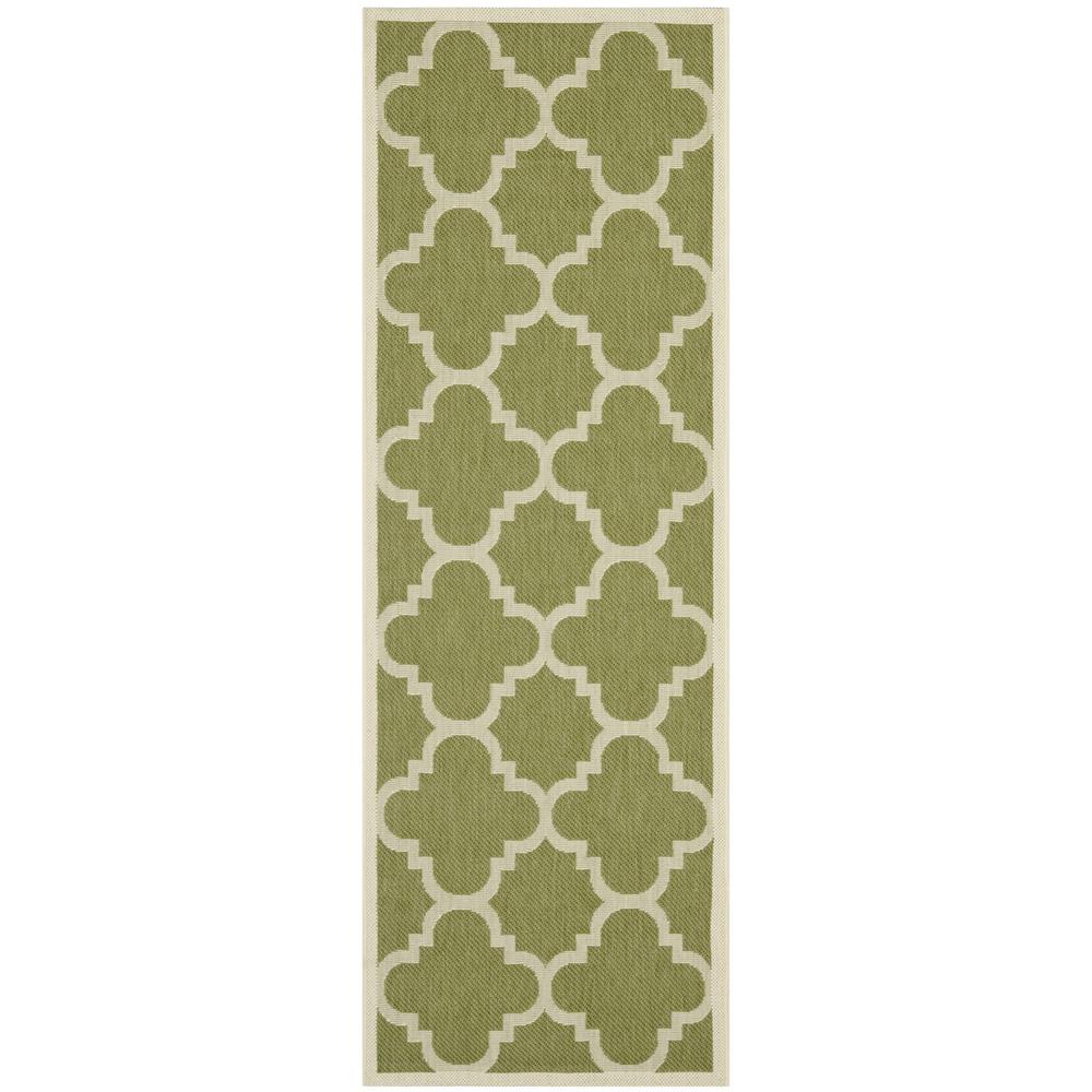 COURTYARD, GREEN / BEIGE, 2'-3" X 12', Area Rug, CY6243-244-212
