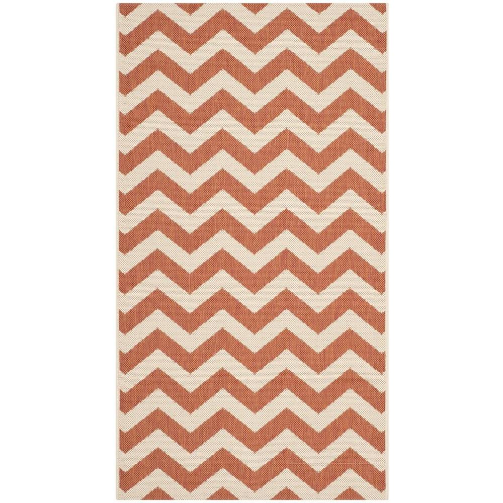 COURTYARD, TERRACOTTA / BEIGE, 2'-7" X 5', Area Rug, CY6244-241-3