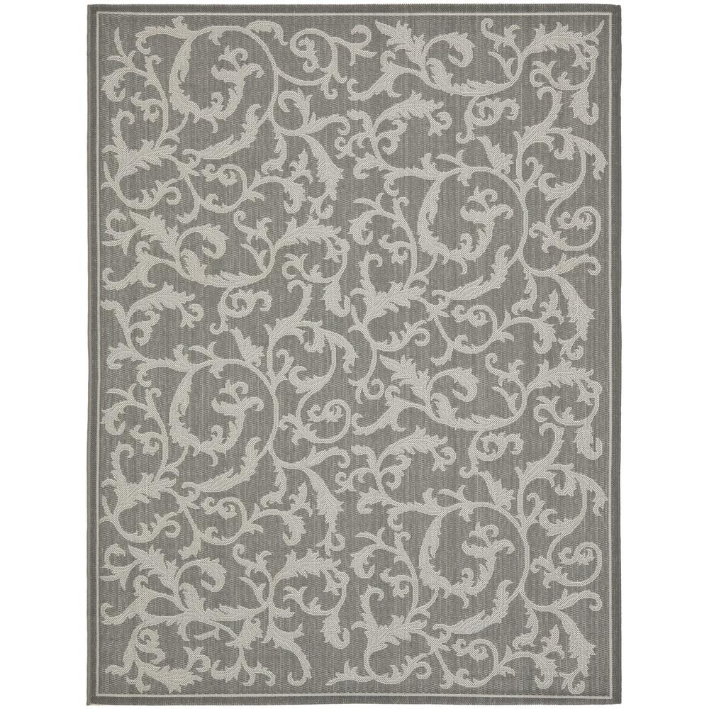 COURTYARD, ANTHRACITE / LIGHT GREY, 9' X 12', Area Rug