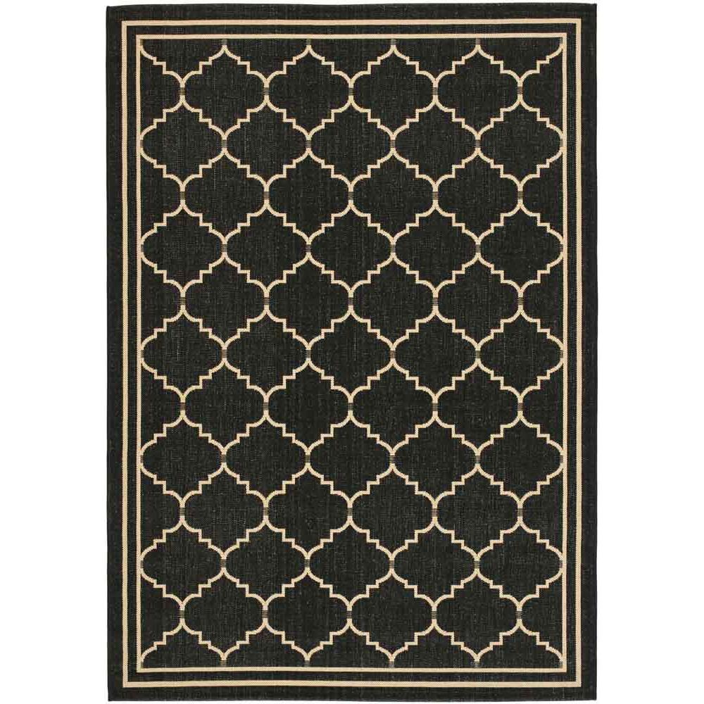 COURTYARD, BLACK / CREME, 5'-3" X 7'-7", Area Rug, CY6889-26-5