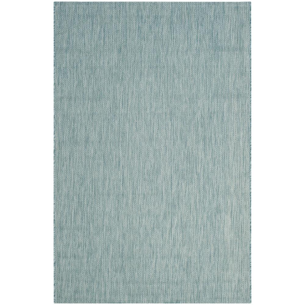 COURTYARD, AQUA / AQUA, 5'-3" X 7'-7", Area Rug, CY8520-37122-5