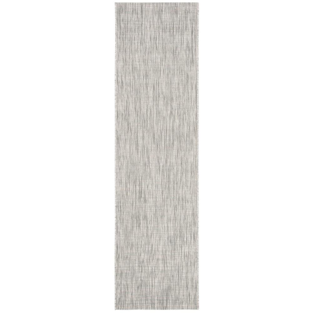 COURTYARD, GREY / TURQUOISE, 2'-3" X 8', Area Rug