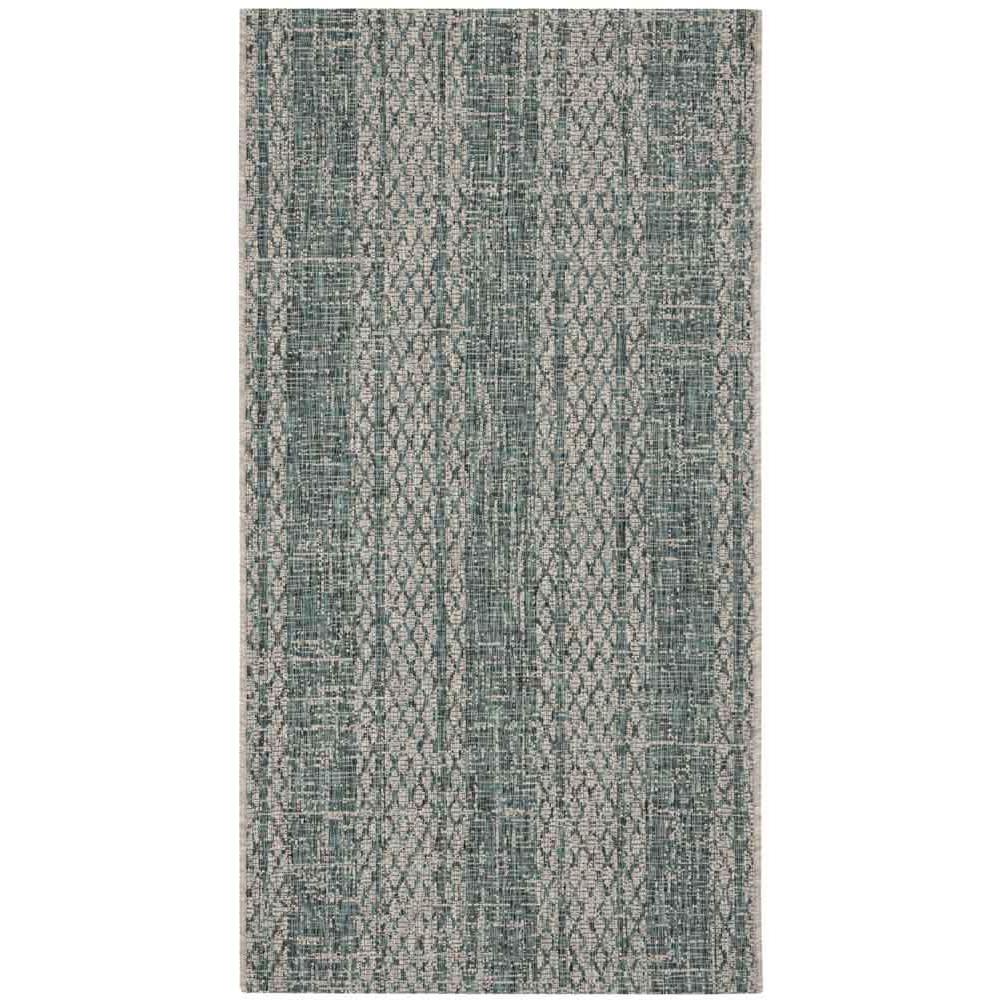 COURTYARD, LIGHT GREY / TEAL, 2'-7" X 5', Area Rug, CY8736-37212-3