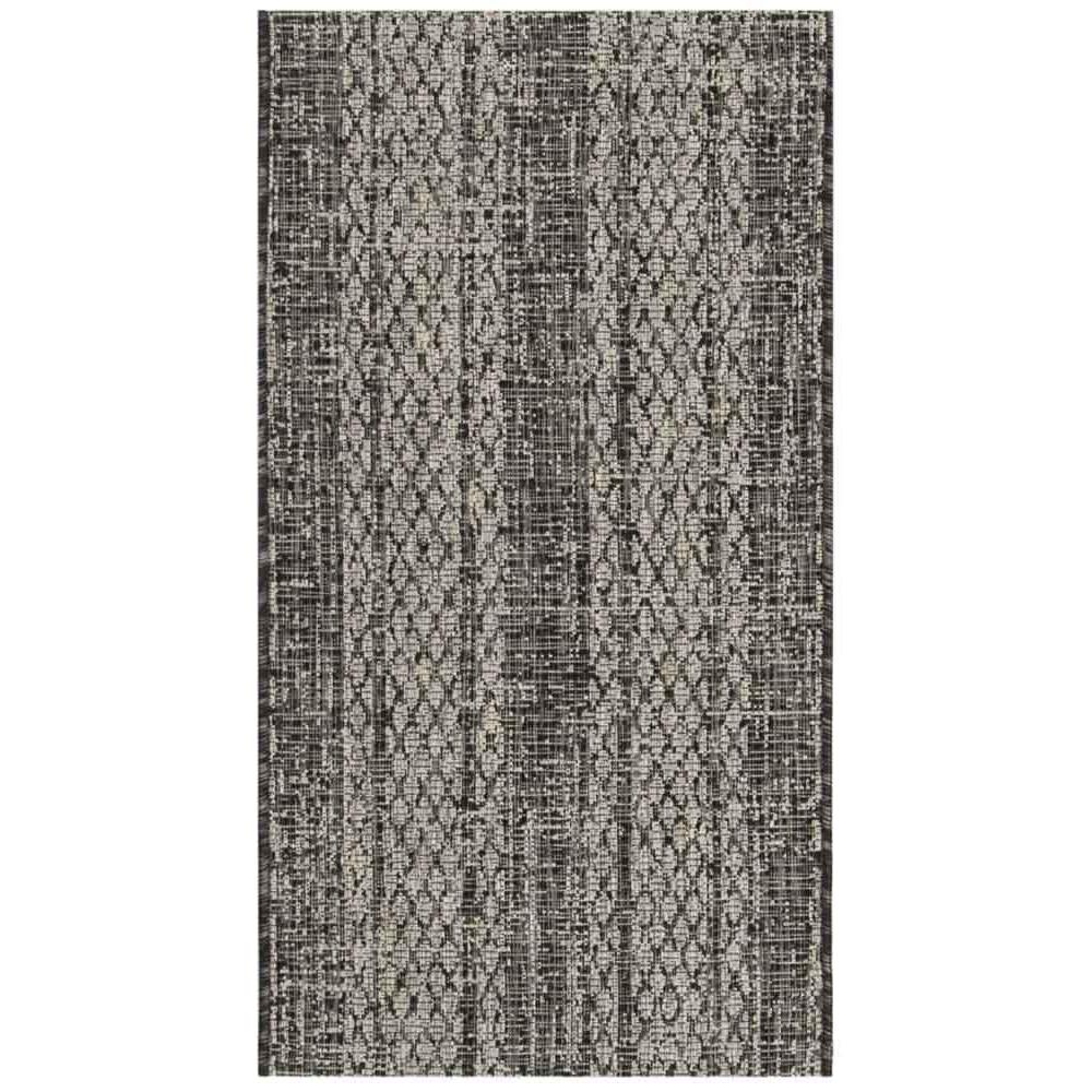 COURTYARD, LIGHT GREY / BLACK, 2'-7" X 5', Area Rug, CY8736-37612-3